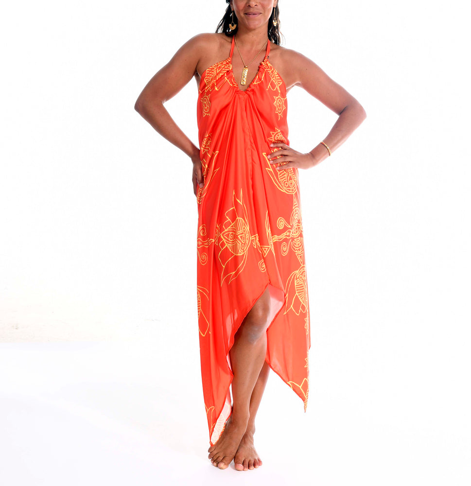 Red Alchemy Silk Scarf Dress